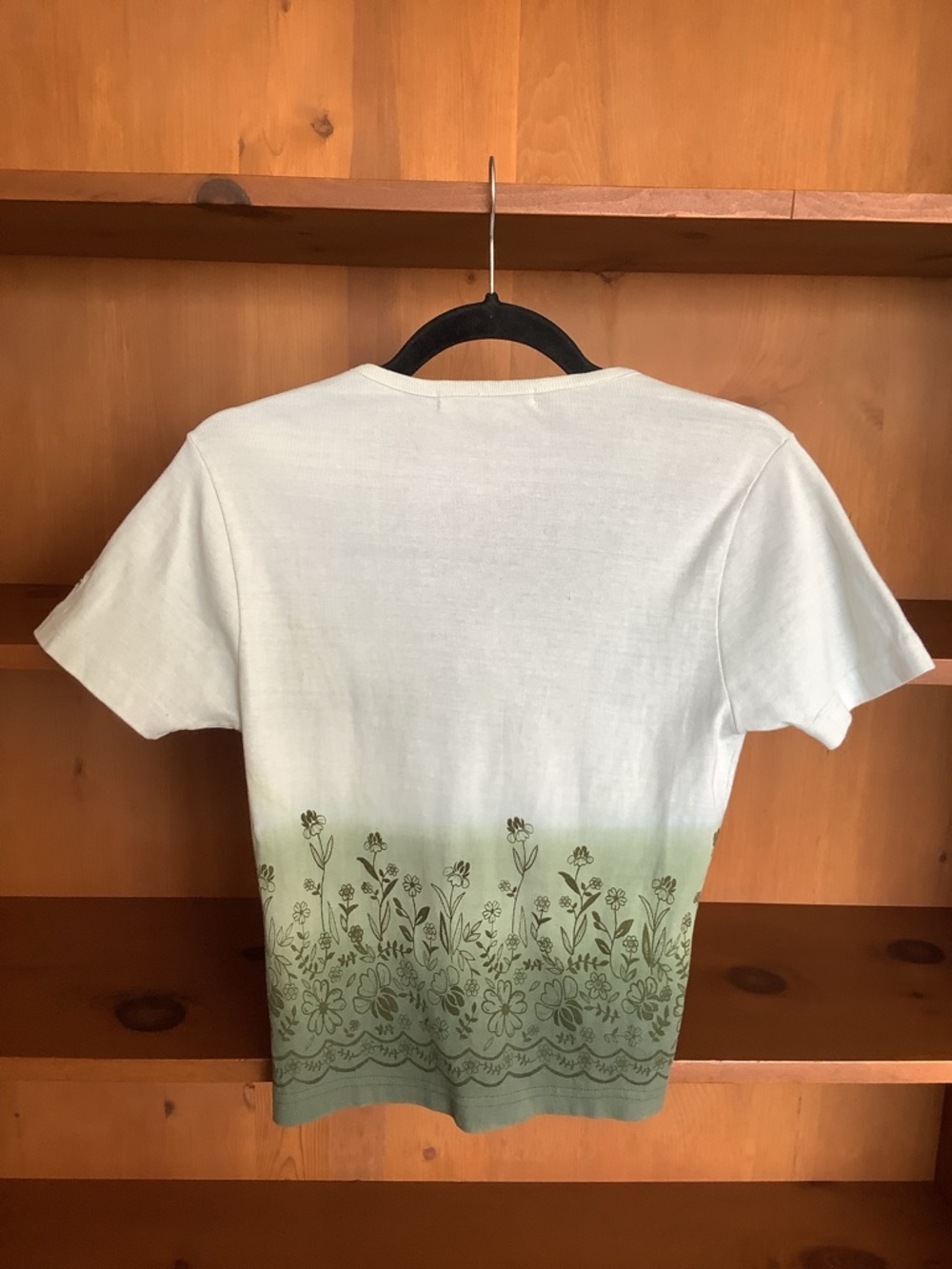 American Laundry Y2K Cardigan Tee | 2000s Floral Ombre Cotton Top Size S - Picture 7 of 12